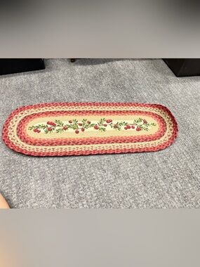 Oval Braided Door/ Kitchen Mat New Cranberry Design